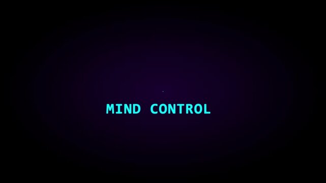Mind control text forming through floating digital letters