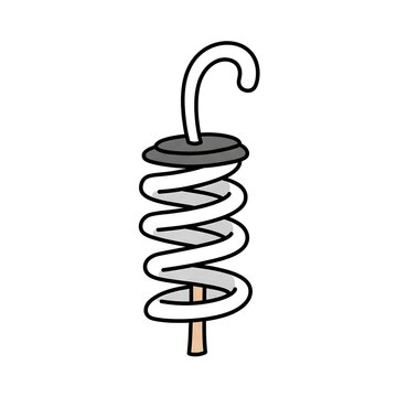 Mechanical industrial metal coil spring vector isolated illustration