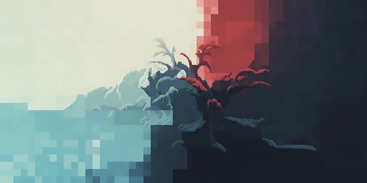 Unique abstract background design with pixelated patterns and colors