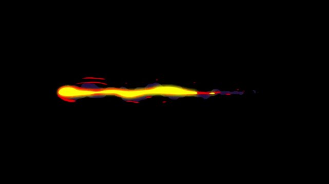Energy blast shoots horizontally in a dynamic 2d cartoon anime fire projectile animation.