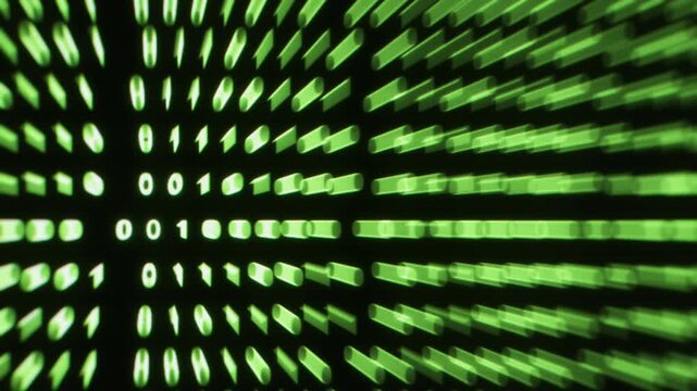 Green Binary Code Numbers Overlay Background
