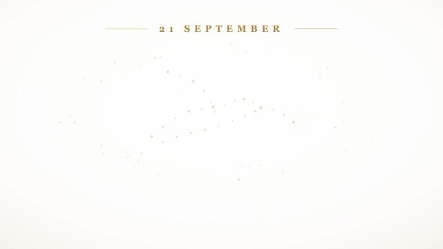 Minimalist video background featuring the date 21 September in elegant typography on a clean texture