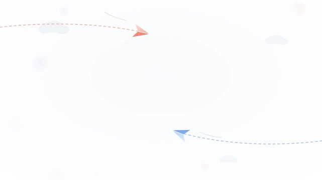 Flying Paper Airplanes Drawing Overlapping Hearts For Friendship Day