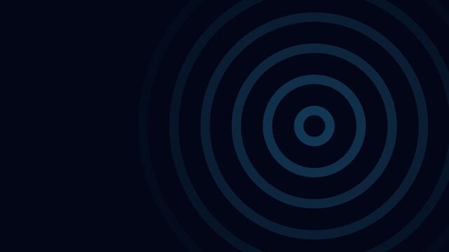 Abstract Concentric Circular Radio Wave Ripples Pulsing Sonar Radar Rings Minimalist Midnight Navy Modern Tech Motion Graphics Background Remotion Code Generated Loop 4K HD Video Footage Asset