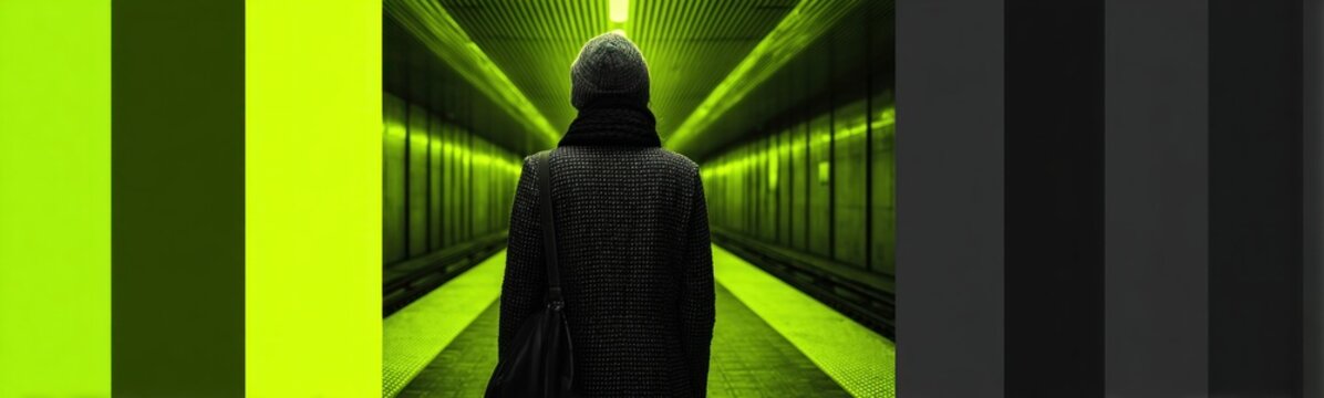 Person in a hoodedie standing in a hallway