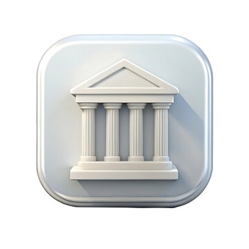 Detailed three dimensional rendering of a classical building facade isolated on transparent background