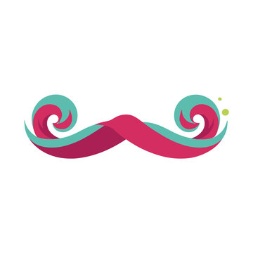 Stylized mustache shape with swirls