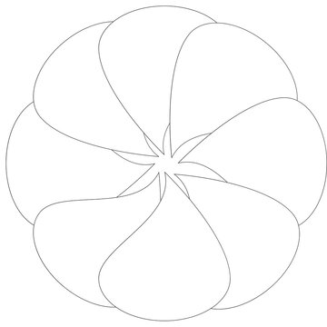 Minimal Abstract Floral Rosette Symbol