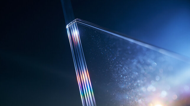 Futuristic Glass Screen Edge with Light Refraction