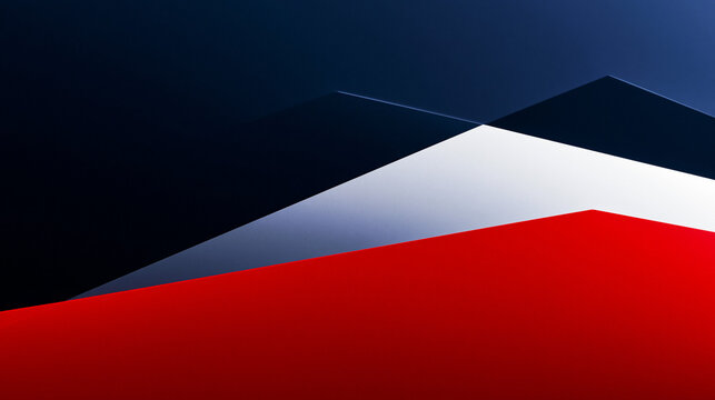 Abstract Geometric Background with Red White and Blue Layers