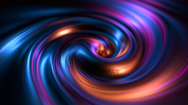Abstract Swirling Liquid Vortex with Vibrant Neon Colors