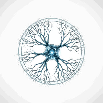 Neuron cell illustration, neuroscience, nervous system, brain cell