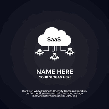 SaaS Cloud Computing Technology Icon Isolated on White Background