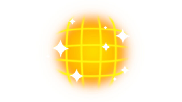 Gold weapon rarity tier game asset, glowing grid sphere for gun loot effects