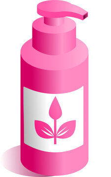 Beauty and Cosmetics Isometric with Makeup and Skincare Products.