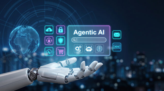 Agentic workflow ai business robot automation Agentic AI concept for agentic workflow. artificial intelligence technology innovation. automation system process analysis, agent assistant management