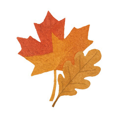 Fototapeta premium PNG Autumn leaves textured illustration