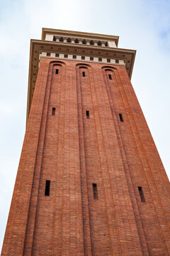 Venetian Tower at Placa d&rsquo;Espanya in Barcelona, Spain