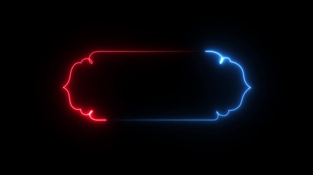Neon Arabic Decorative Border Frame Line Art Concept for Ramadan and Islamic Events, motion graphics..
