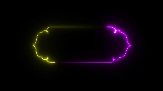 Neon Arabic Decorative Border Frame Line Art Concept for Ramadan and Islamic Events, motion graphics..