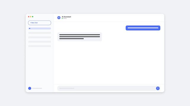 chat app UI animation showing messaging conversation