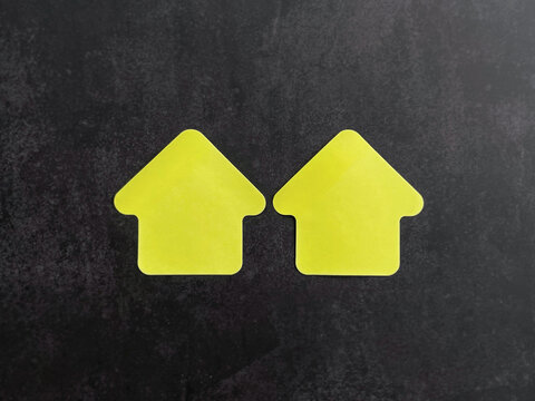 Yellow upward arrows symbolizing growth, progress, success, improvement, financial recovery, and positive business direction.