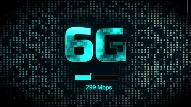Futuristic 6G Network Speed Test Motion Graphic with High Speed Data Transfer