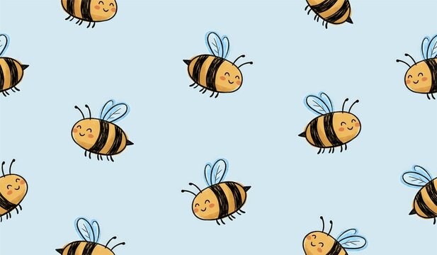 Cute bee pattern background design