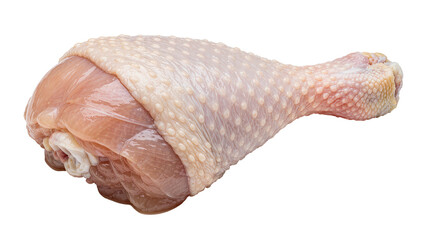 Raw chicken leg quarter with skin and bone, isolated on transparent background © Aliona