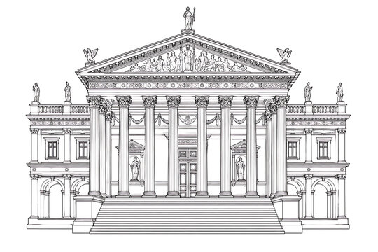 Roman classical building, Roman architecture, classical architecture, ancient Roman building, Roman style building, neoclassical architecture, historic building, classical facade, monumental building,