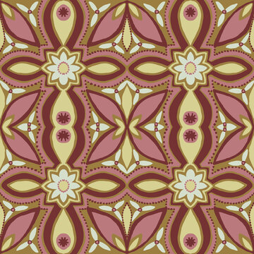 Retro Botanical Geometric Design