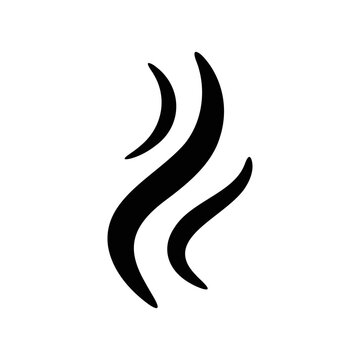 Elegant black silhouette of three rising wavy lines depicting steam, heat, or comforting aroma
