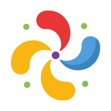Colorful abstract pinwheel with dots
