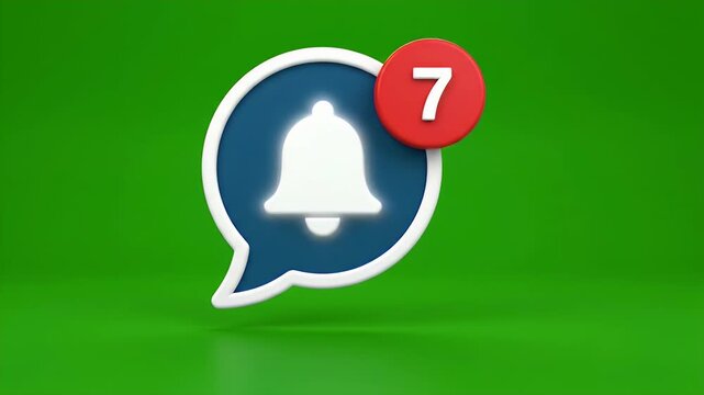notification bell icon animation with new unread messages