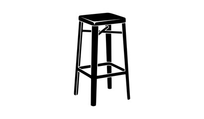 Naklejka premium Industrial metal bar stool bold silhouette isolated vector illustration