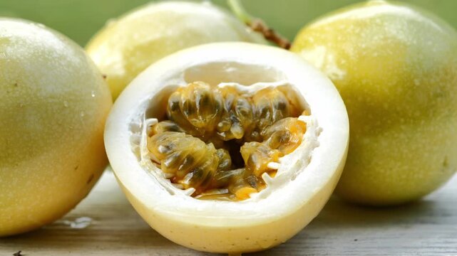 Ripe Yellow Passion Fruit in Natural Light
