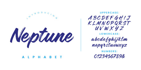 Naklejka premium Neptune Brush Script Font for Modern Creative Branding and Artistic Social Media Design
