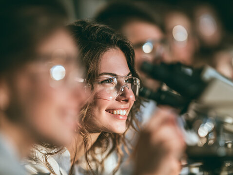 Diverse Scientists Analyzing Water Samples With Microscopes Authentic Ecology Research Realism Science Laboratory