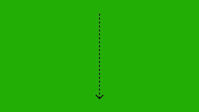 White Dashed Arrow Animation Pointing Right on Black Background