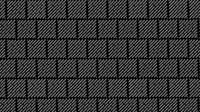 A seamless looping animation featuring a monochrome grid of alternating diagonal dashed lines.