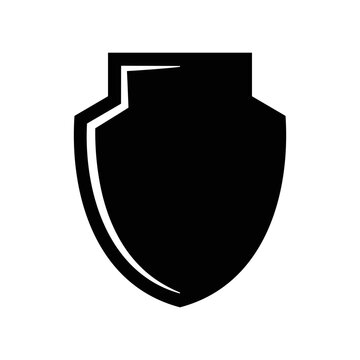 Abstract graphic design of a robust black shield icon symbolizing powerful protection and reliable security.