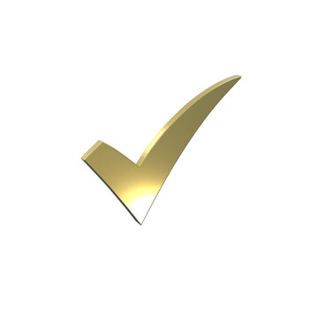 Checkmark gold success icon displaying verification graphic user interface element design