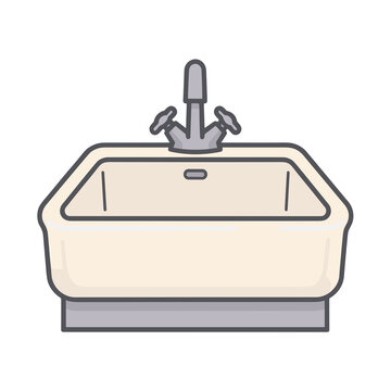 Kitchen sink with faucet illustration