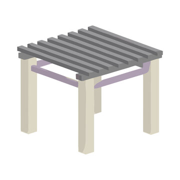 Simple stool with slatted top