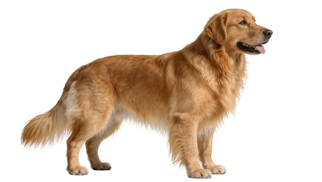 Golden Retriever dog standing, isolated on transparent background