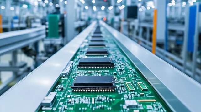 selective focus pcb assembly line with automated soldering and precision placement of electronic components in manufacturing facility
