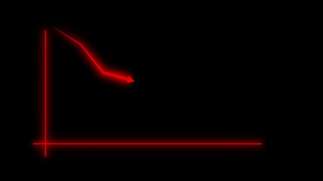 Business down chart animation 4k dark background
