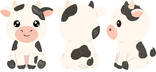 Fototapeta premium Cow Set