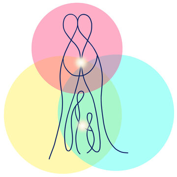 Human connection. Family. Abstract line art  illustration. 