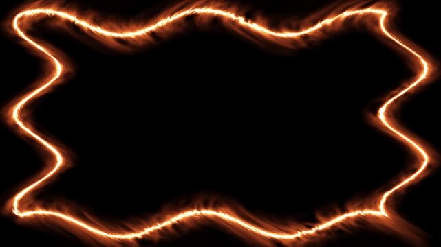 Fiery Abstract Frame: A Glowing Orange Border Design